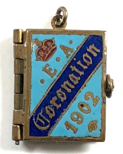 King Edward VII 1902 coronation miniature book photo album locket charm