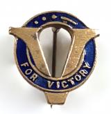 WW2 Churchills V For Victory morse code home front badge