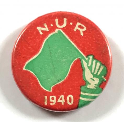 WW2 National Union of Railwaymen NUR 1940 recruitment button badge
