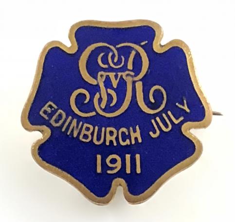 King George V Royal visit to Edinburgh Scotland July 1911 pin badge