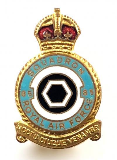 RAF No 85 Battle of Britain Squadron Royal Air Force badge c1940s