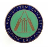 Ramsbottom Cricket Supporters Club badge H.W.Miller c1930's