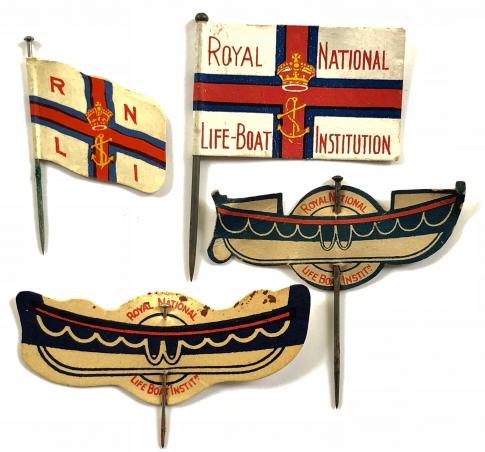 RNLI Royal National Lifeboat Institution Flag Day paper fundraising badges WW1 and later