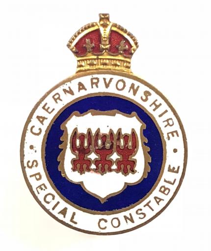 Caernarvonshire Special Constable police badge Wales