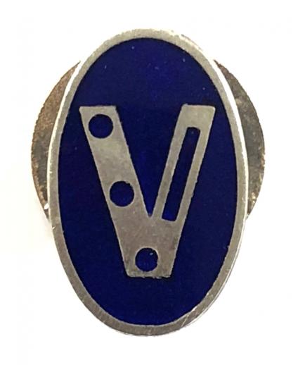 WW2 Churchills V For Victory morse code home front lapel badge