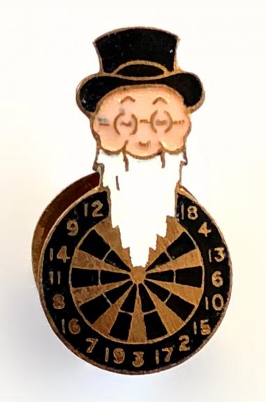 William Younger Brewery Father William mascot dart player advertising badge