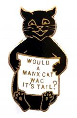 WOULD A MANX CAT WAG ITS TAIL song sheet music advertising badge