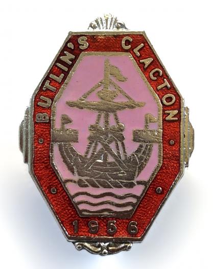 Butlins 1956 Clacton holiday camp sailing ship badge