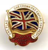 War Declared Aug 4th 1914 British Empire Patriotic Union Flag pin badge