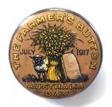 WW1 Australia Day The Farmer's Button July 1917 fundraising badge