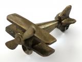 Great War RFC style biplane badge with rotating propeller