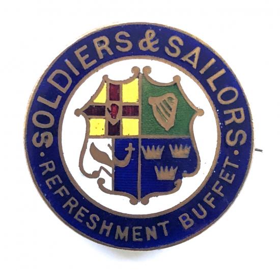 WW1 Soldiers & Sailors Refreshment Buffet Ireland war service badge