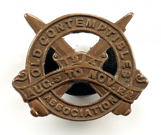 Old Contemptibles Association 1914 Aug 5 To Nov 22 chums badge