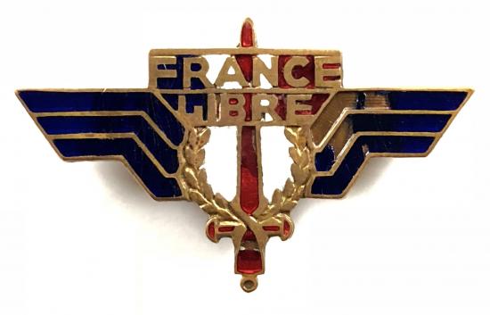 WW2 Free French Forces FRANCE LIBRE full size number 407 badge