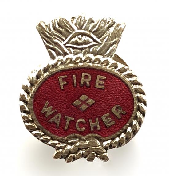 WW2 Fire Watcher civilian volunteer war worker home front badge