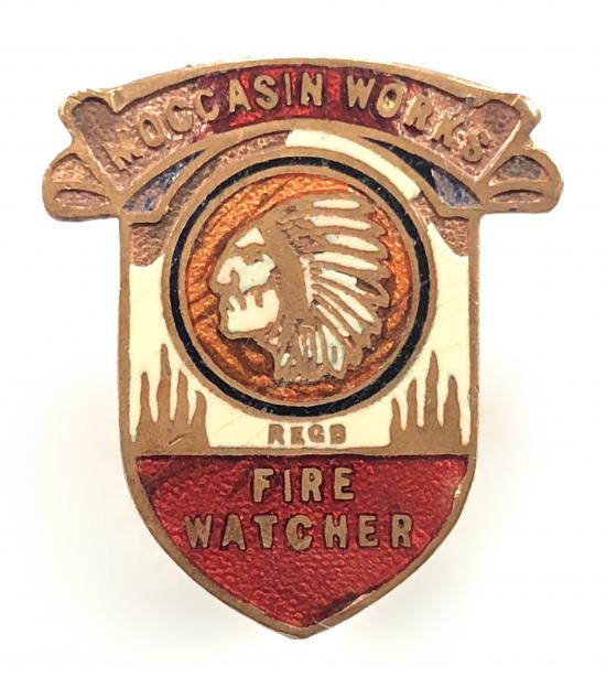Padmore and Barnes Moccasin Works Northampton FIRE WATCHER badge