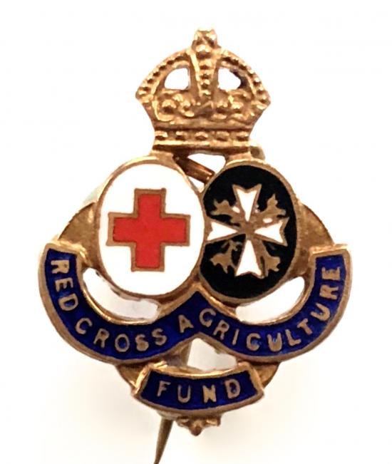 WW2 British Red Cross Order of St John Agrlculture Fund enamel badge
