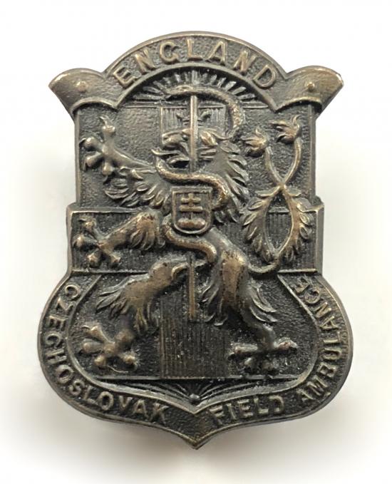 WW2 Free Czechoslovak Field Ambulance England badge by Miller