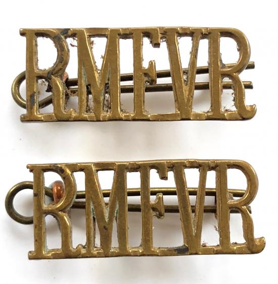 Royal Marine Forces Volunteer Reserve RMFVR pair of shoulder title badges
