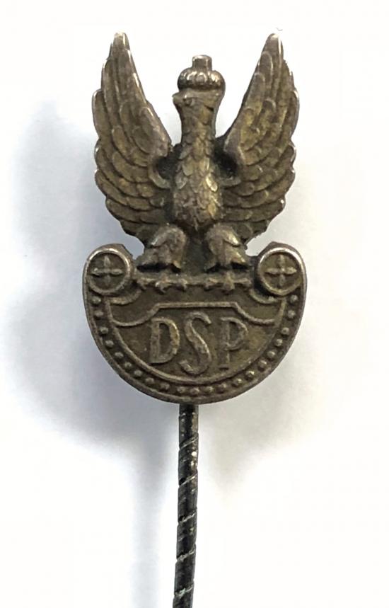 Polish Army 2nd Rifle Division miniature gentleman's cravat pin by Huguenin Le Locle