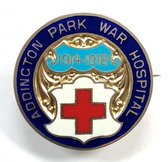 Addington Park War Hospital silver nurses tribute badge