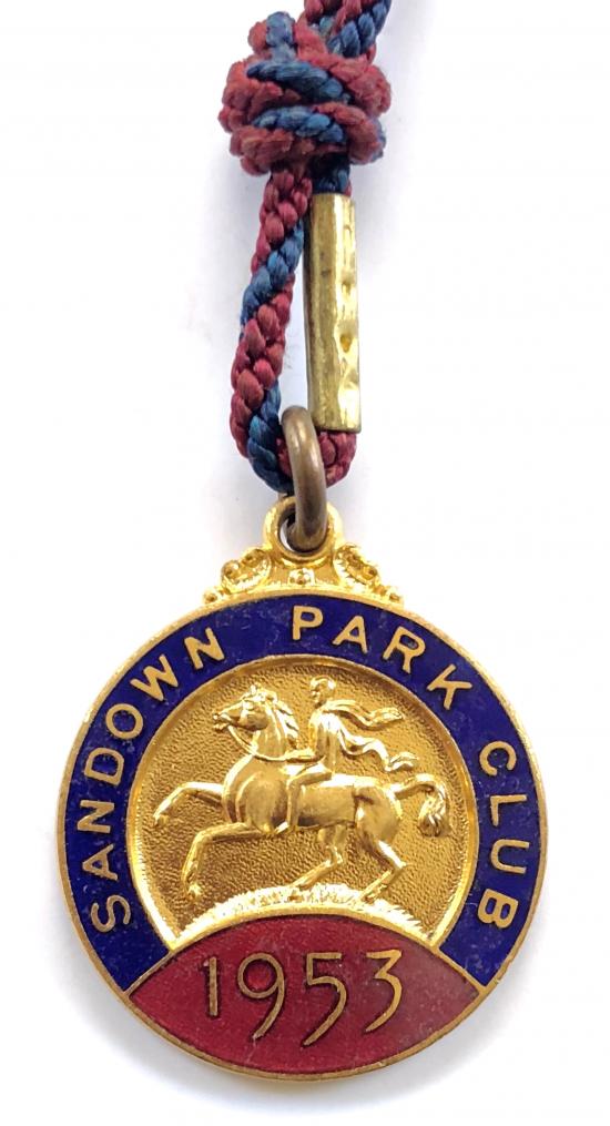 Sandown Park 1955 horse racing club badge