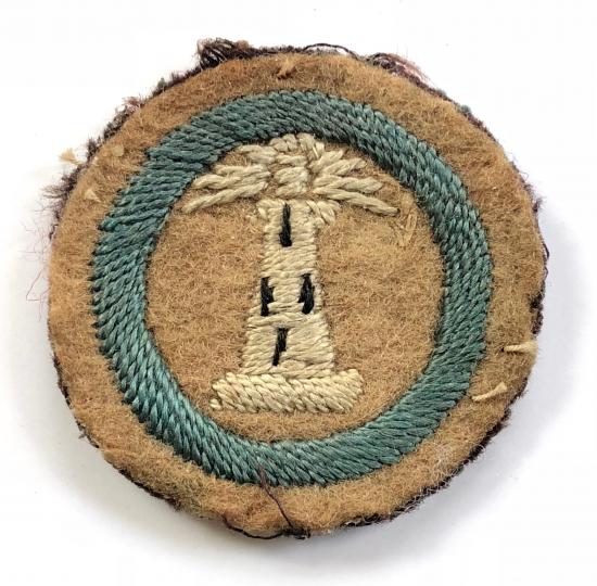 Boy Scouts Coast Watchman proficiency khaki felt cloth badge c.1909 pattern
