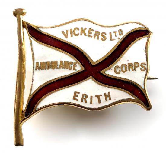Vickers Ltd Erith Ambulance Corps pin badge