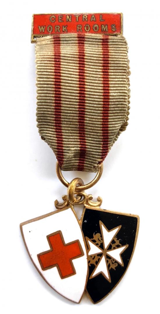 WW1 BRCS & Order of St John Central Work Rooms headquarters award badge