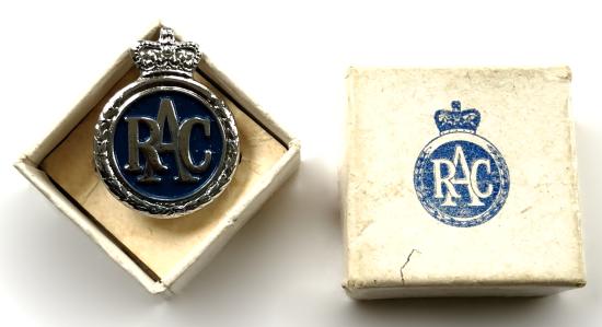 Royal Automobile Club RAC membership badge and Box