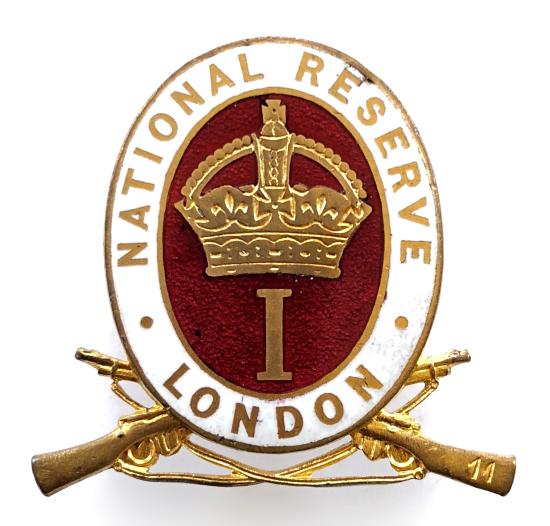 WW1 National Reserve Class I Hackney London badge