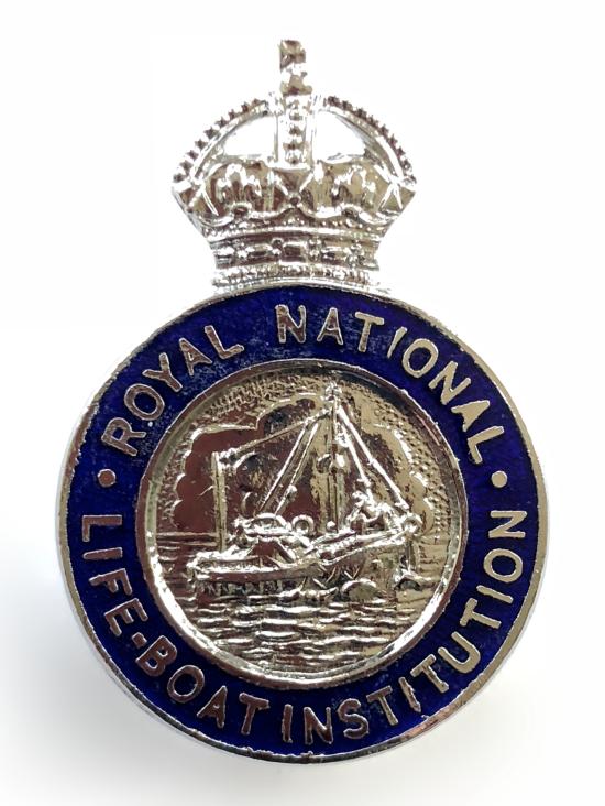 Vintage Royal National Lifeboat Institute RNLI Flag Gilt & Enamel Brooch Badge