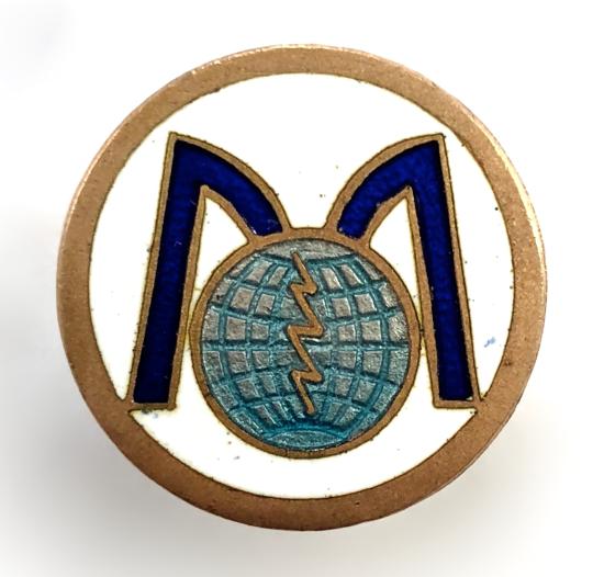 Marconi short wave radio, marine communications, wireless telegraph badge