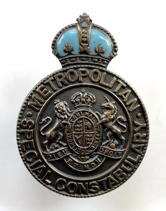 WW1 Metropolitan Special Constabulary Chief Inspector police cap badge