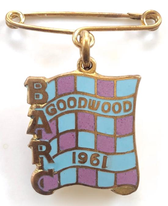 British Automobile Racing Club BARC Goodwood 1961 pin badge