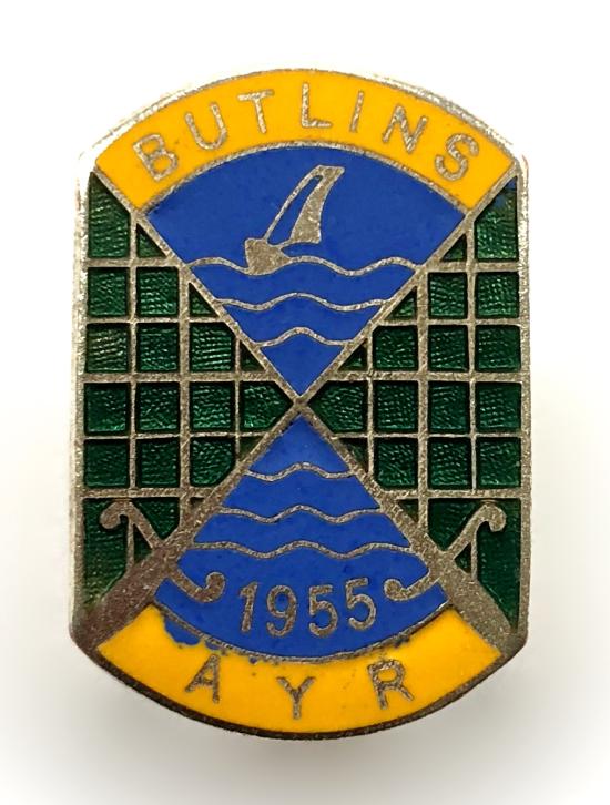 Butlins 1955 Ayr Holiday Camp Scotland crossed swords badge