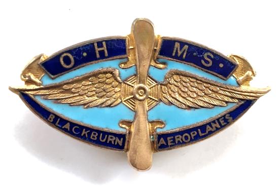 WW1 Blackburn Aeroplane & Motor Company aircraft production war service badge