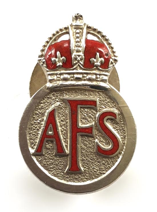 WW2 Auxiliary Fire Service first issue silver AFS numbered badge