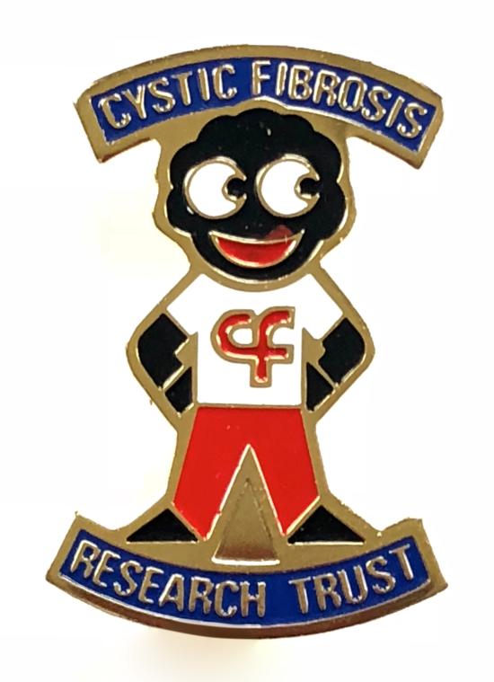 Robertsons with Cystic Fibrosis Reseach Trust Golly badge circa 1987