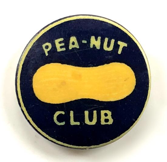 WW2 PEA-NUT CLUB fundraising tin button badge Guinea Pig Club RAF related