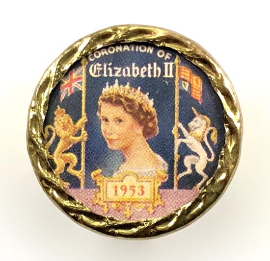 Coronation of Queen Elizabeth II 1953 souvenir pin badge