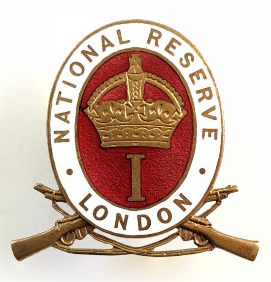 WW1 National Reserve Class I Bethnal Green London home front badge
