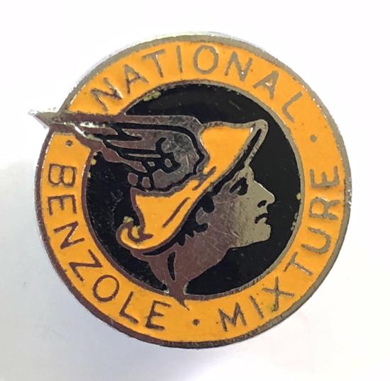 National Benzole Mixture petroliana promotional lapel badge