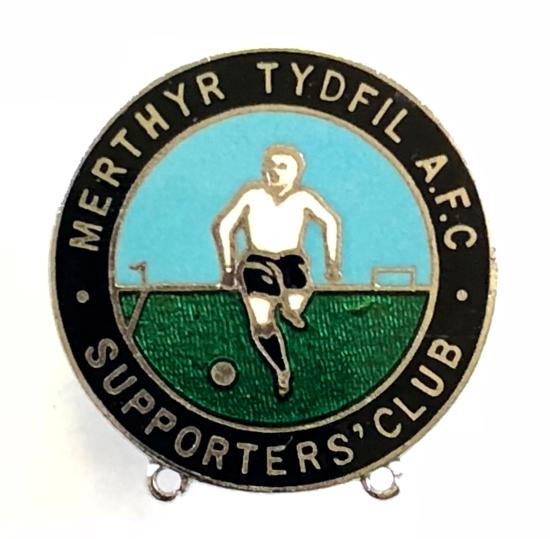 Merthyr Tydfil AFC football supporters club lapel badge by Miller