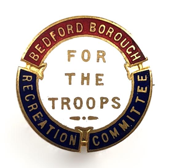 WW1 Bedford Borough Recreation Committee For The Troops volunteer workers badge