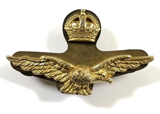 Royal Air Force Officers field service RAF side hat badge FIRMIN LONDON