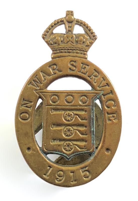 WW1 On War Service 1915 munition workers badge H.B.SALE 'X'