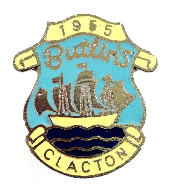 Butlins 1955 Clacton holiday camp sailing ship badge