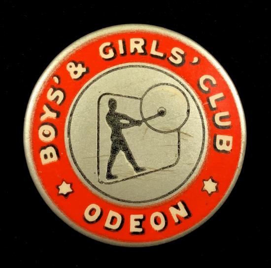Odeon Cinema Rank Organisation Boys & Girls Club promotional badge