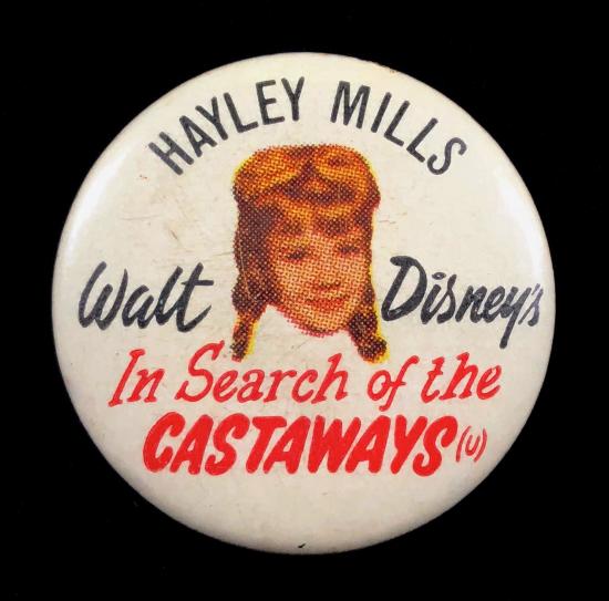 1962 Walt Disney In Search of the Castaways film promotional badge